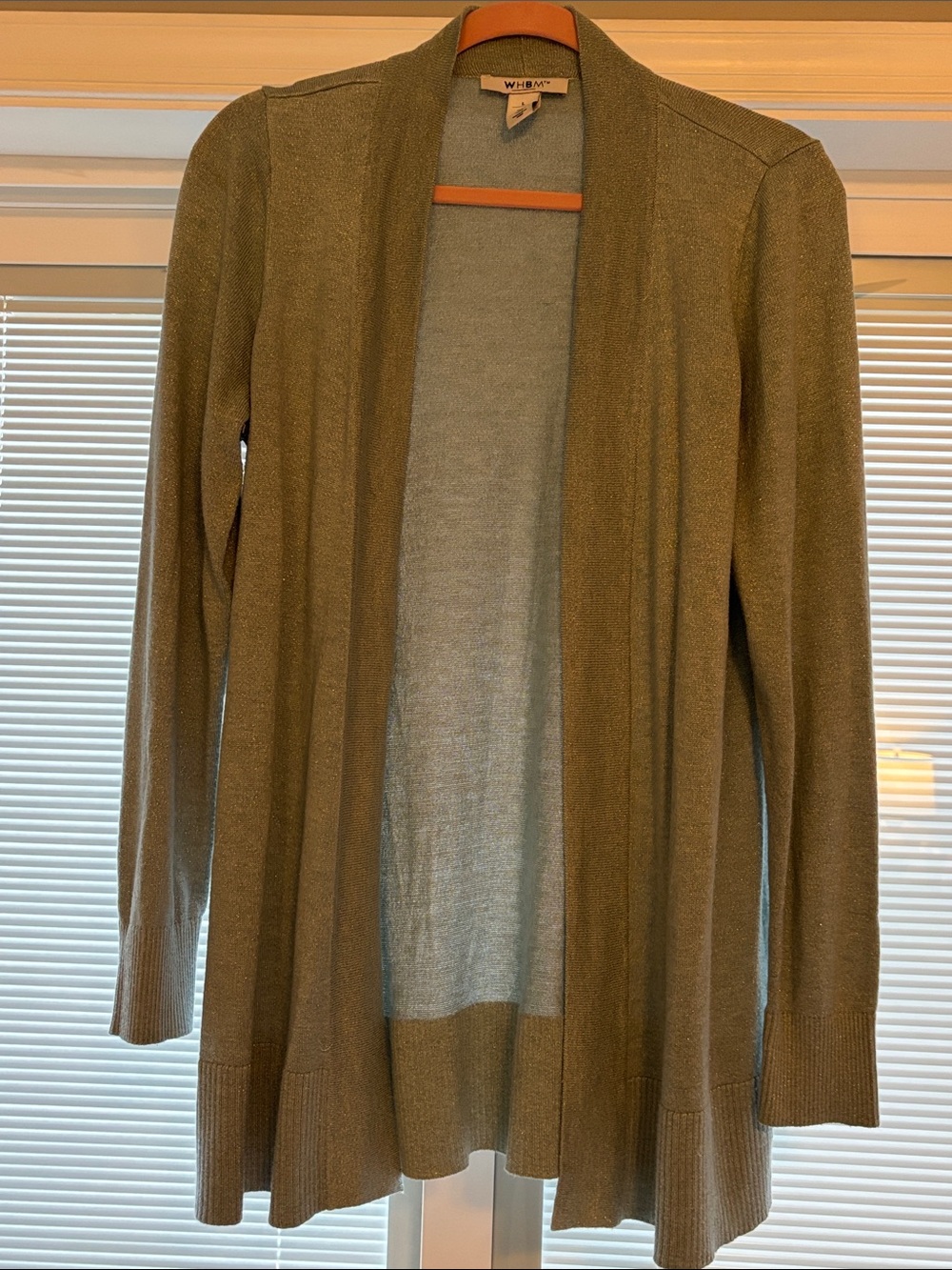 White House Black Market Baby Blue Open Front Lightweight Cardigan